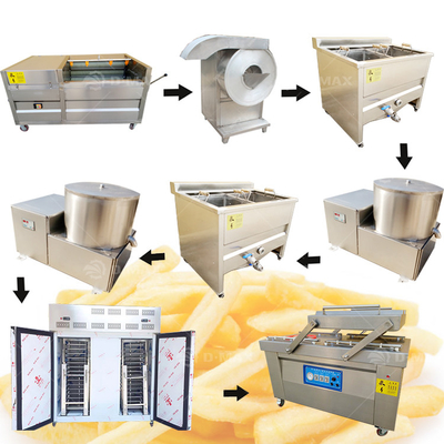 Máquina elétrica de fabricação de batatas fritas 3HP para linha de processo de pequena escala semiautomática