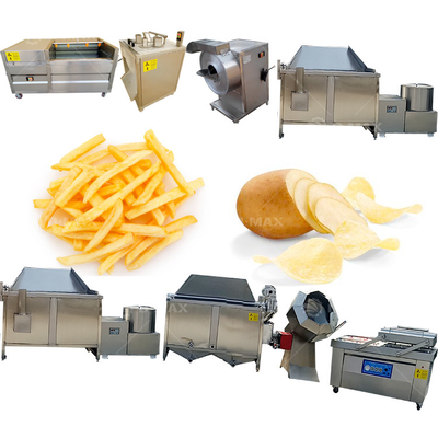 Máquina elétrica de fabricação de batatas fritas 3HP para linha de processo de pequena escala semiautomática