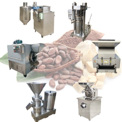 0Máquina de processamento de grãos de cacau de 75 kW para produção de chocolate líquido e pó de cacau