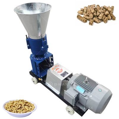 Máquina de produção de grânulos para alimentos para animais com tamanho de grânulos ajustável e prensagem em matriz plana