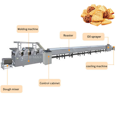 Máquina contínua de fabricação de biscoitos para linha de produção de biscoitos em pequena escala