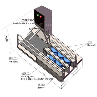 Obtenha uma limpeza profunda com a nossa máquina de lavar botas de tipo de indução 760 * 480mm largura de limpeza