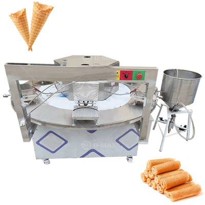 Máquina de fabricação de lanches fácil de operação para rolos de ovos de taça de waffle e biscoitos de wafer macio