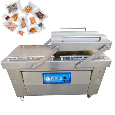 Grande máquina de embalagem de vazio de carne de câmara dupla para arroz, peixe e alimentos