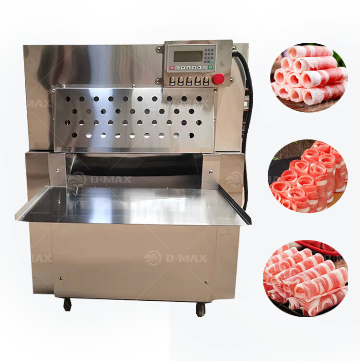 Máquina de corte de rolos de carne de aço inoxidável de 0,75kw para carne de bovino e salmão industrial