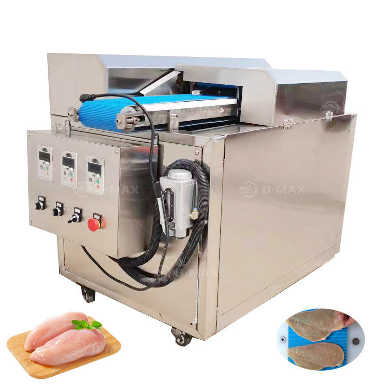 Máquina automática de corte de fatias de peito de frango fresco 220V com espessura ajustável