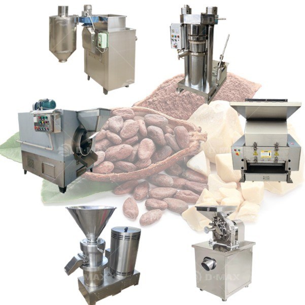 0.75kw Máquina industrial de torrefação e moagem de grãos de cacau para sistema de processamento de alimentos