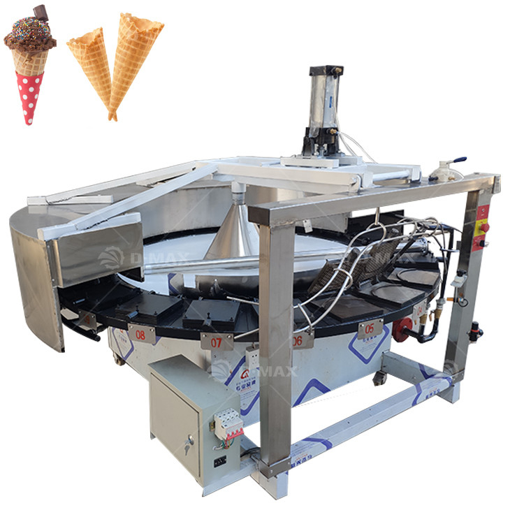Máquina de fazer cone crocante de corno de boi Máquina de formar cone de sorvete com capacidade de 300 pcs/h